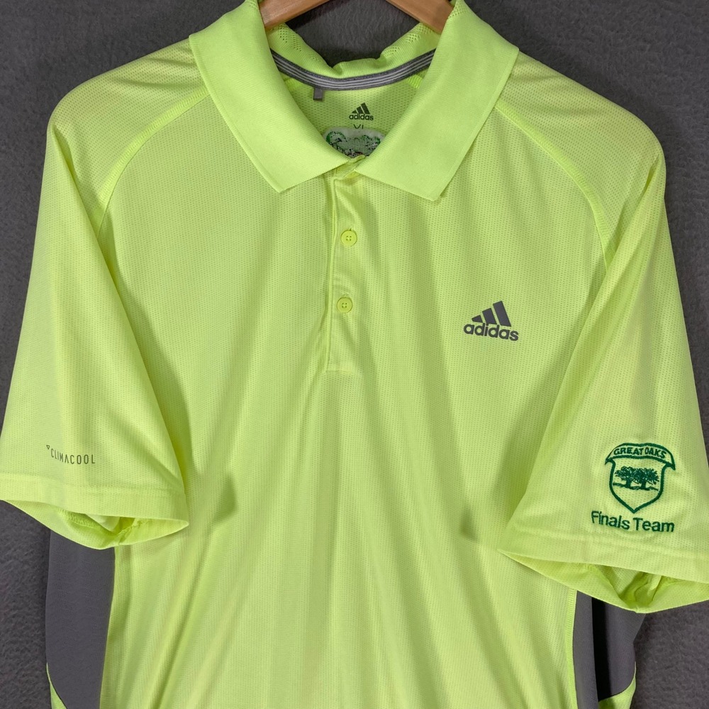 Adidas‎ ClimaCool Mens Polo Shirt Yellow Golf Performance Embroidered